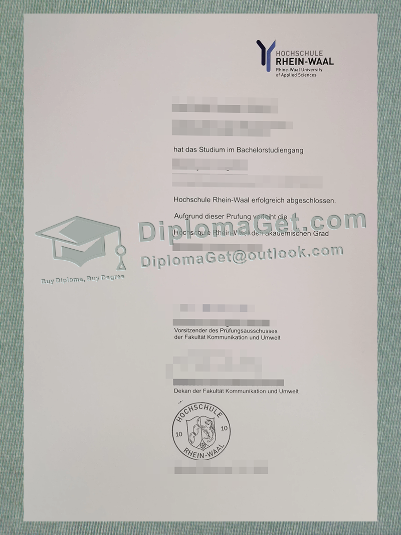 莱茵-瓦尔应用科技大学文凭, Hochschule Rhein-Waal Diploma