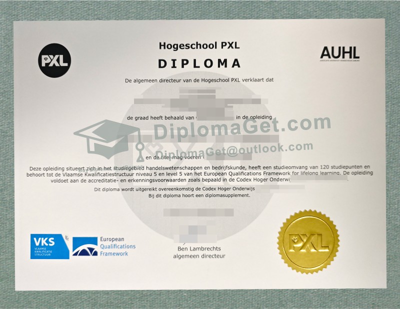 PXL应用科技大学文凭, Hogeschool PXL diploma