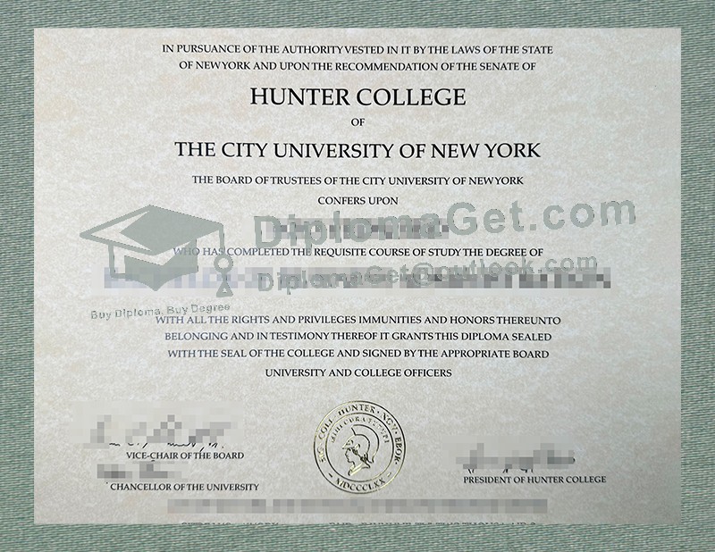 亨特学院毕业证书, Hunter College Diploma