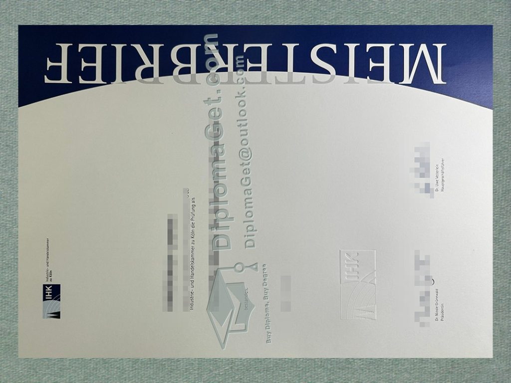科隆工商会证书, Industrie- und Handelskammer zu Köln Certificate