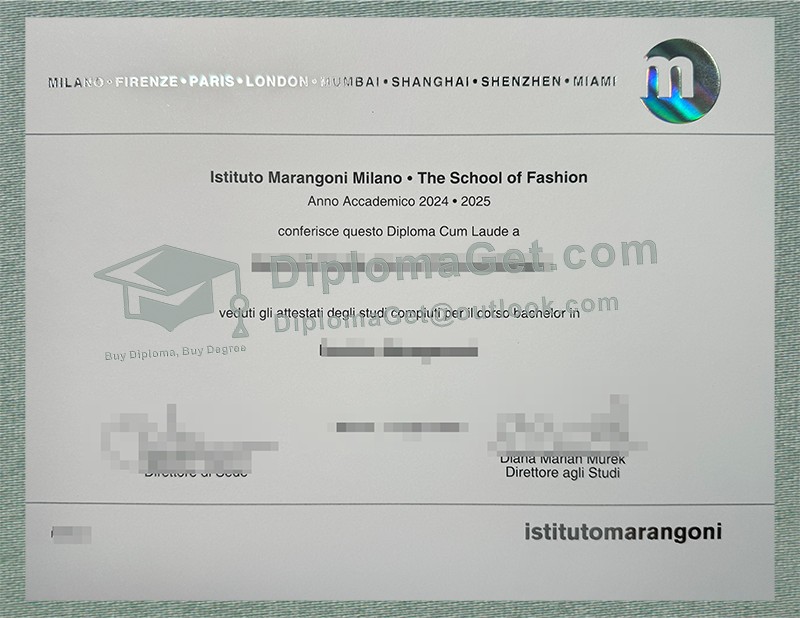 马兰戈尼学院文凭, Istituto Marangoni diploma