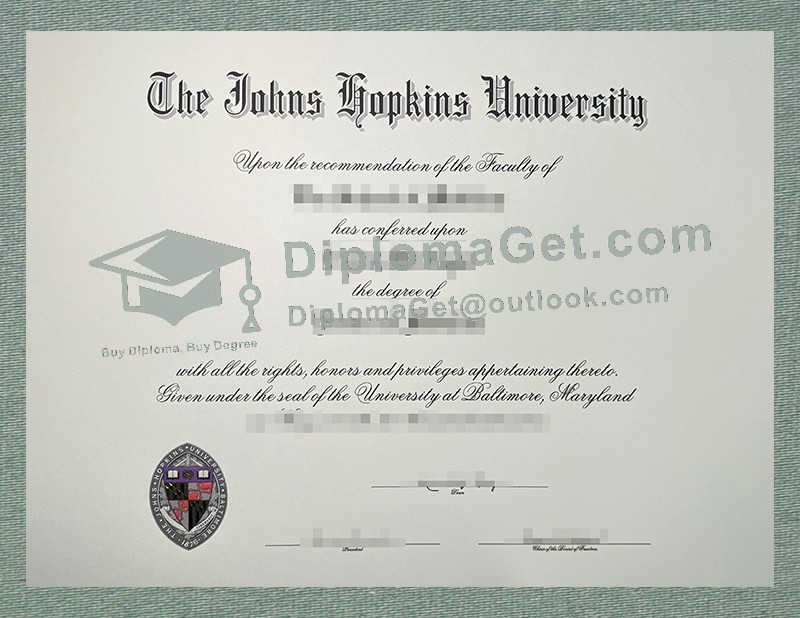 约翰·霍普金斯大学文凭, Johns Hopkins University Diploma