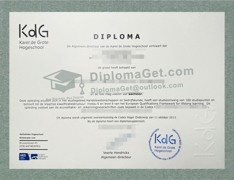卡雷尔·德·格罗特应用科技大学文凭, Karel de Grote Hogeschool Diploma