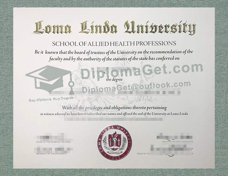 洛马琳达大学文凭, Loma Linda University Diploma