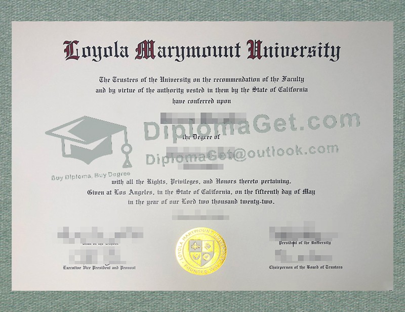 洛约拉马利蒙特大学文凭, Loyola Marymount University Diploma