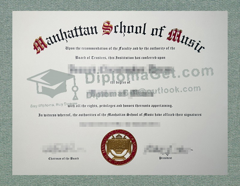 曼哈顿音乐学院文凭, Manhattan School of Music Diploma 曼哈顿音乐学院文凭, Manhattan School of Music Diploma