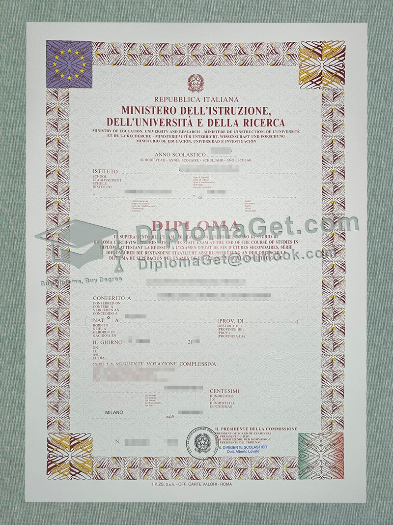 意大利教育部文凭, Ministero Dell'Istruzione Diploma