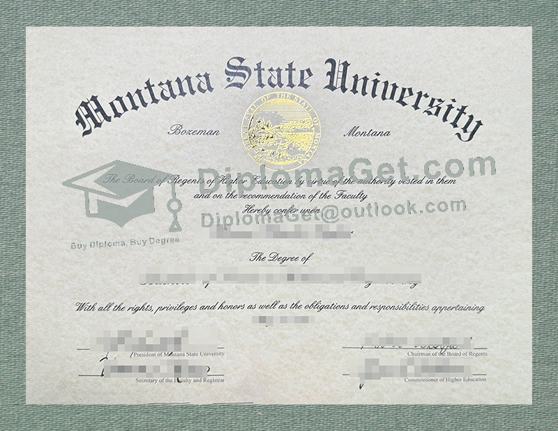 蒙大拿州立大学文凭, Montana State University Diploma 蒙大拿州立大学文凭, Montana State University Diploma