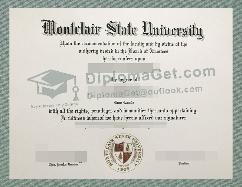 蒙特克莱尔州立大学文凭, Montclair State University Diploma
