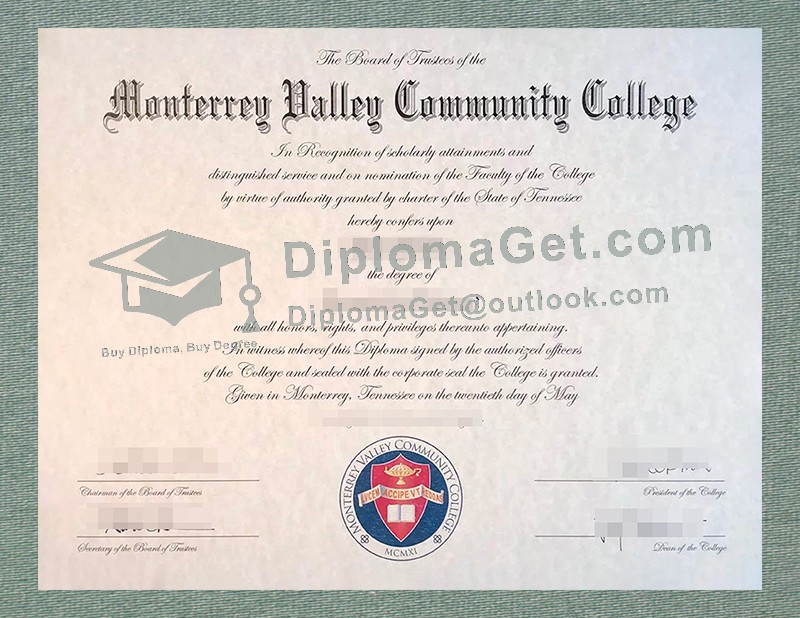 蒙特雷谷社区学院文凭, Monterrey Valley Community College Diploma