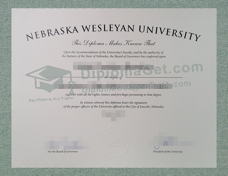 内布拉斯加卫斯理大学文凭, Nebraska Wesleyan University Diploma