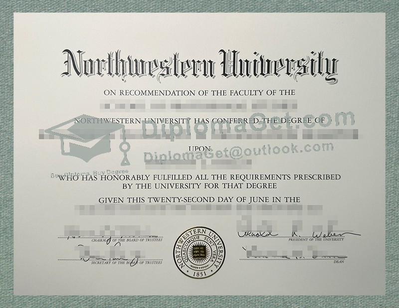 西北大学文凭, Northwestern University Diploma