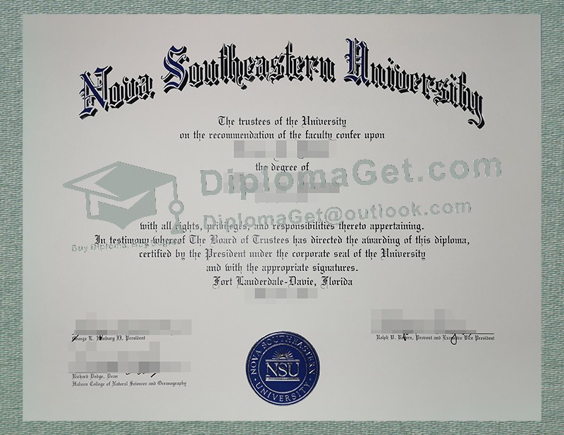 诺瓦东南大学文凭, Nova Southeastern University Diploma