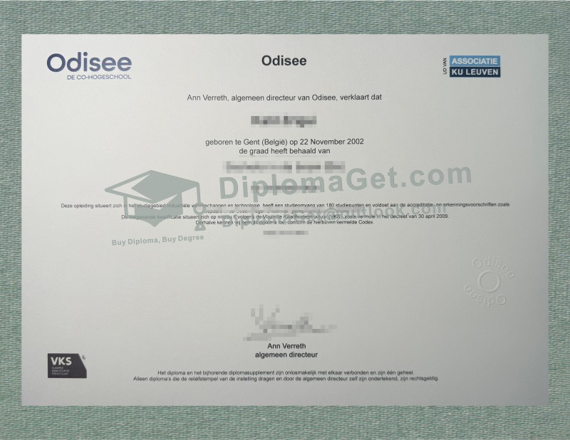 奥迪赛应用科学大学文凭, Odisee hogeschool Diploma
