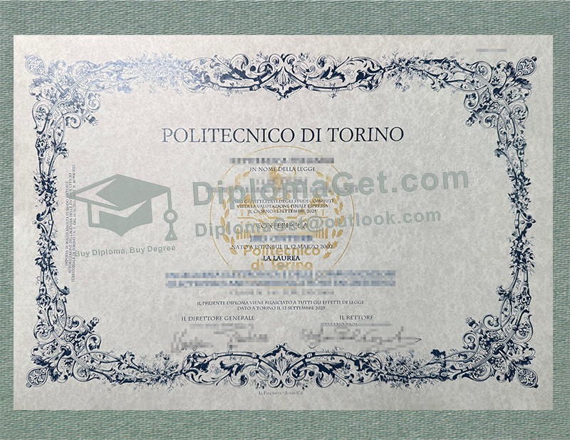 都灵理工大学文凭, Polytechnic University of Turin Diploma