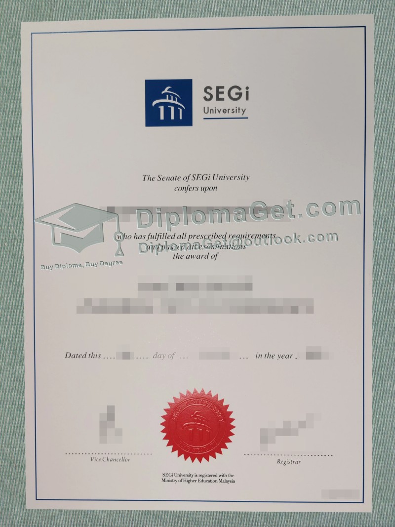 世纪大学及学院文凭, SEGi University and Colleges diploma