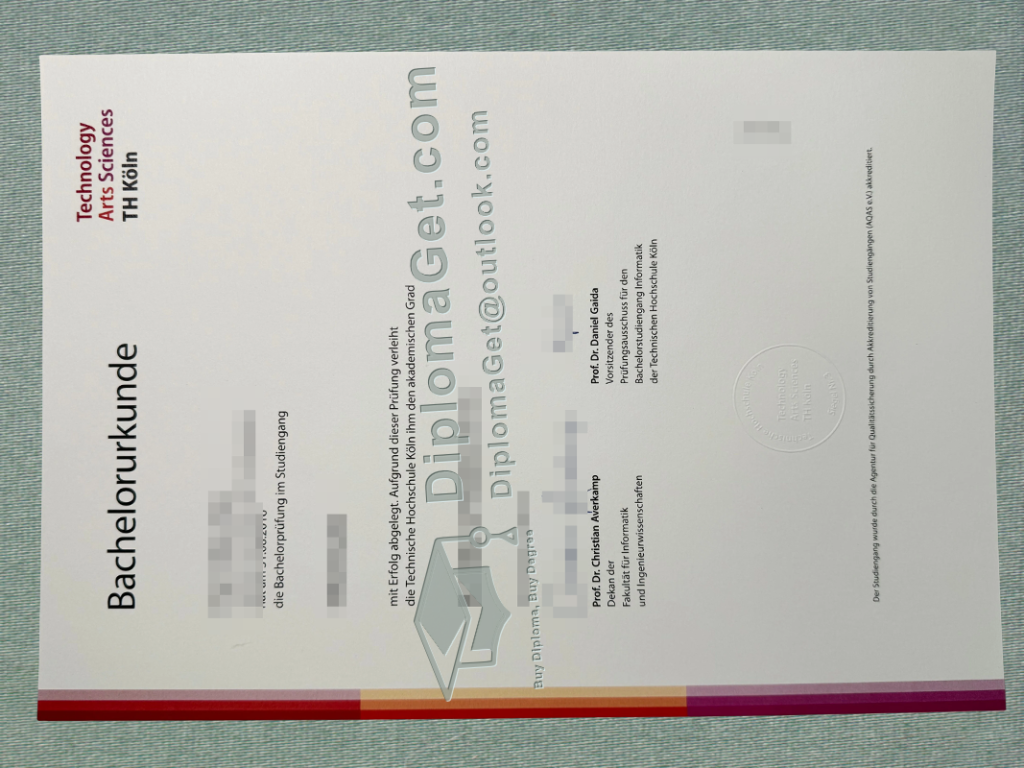 科隆应用科技大学证书, TH Köln – University of Applied Sciences Urkunde