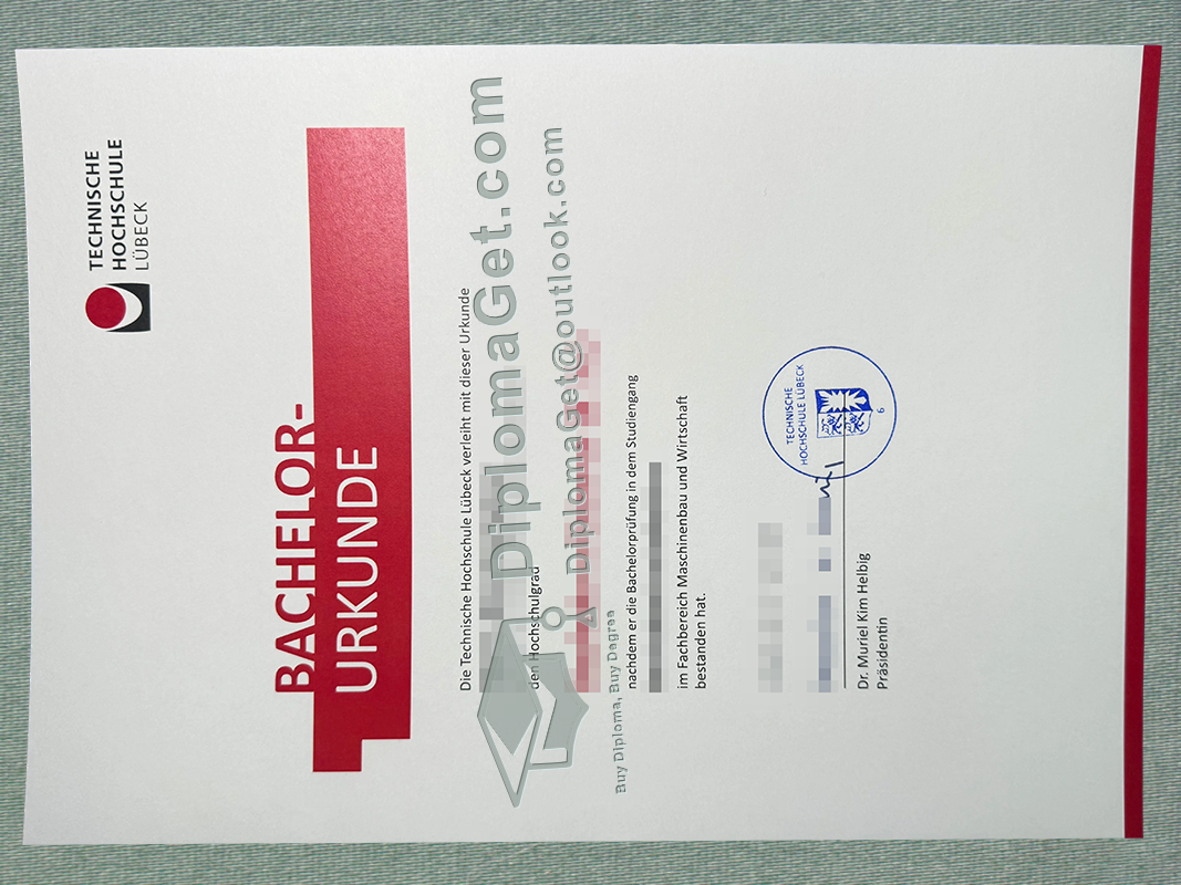 吕贝克应用科技大学证书, TH Lübeck Urkunde