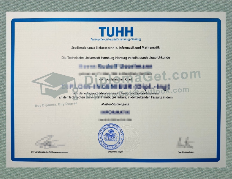 汉堡工业大学证书, Technische Universität Hamburg Urkunde