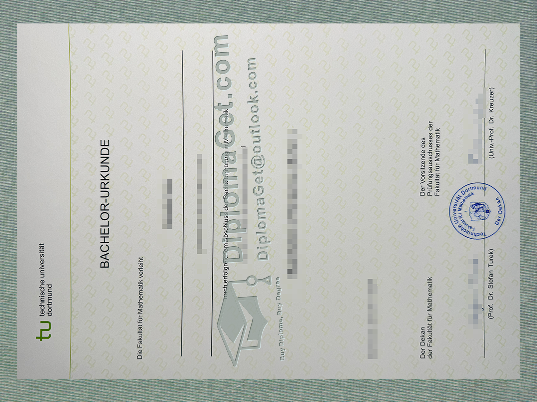 多特蒙德工业大学证书, Technical University of Dortmund Urkunde