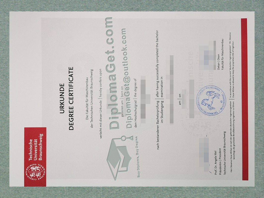 布伦瑞克工业大学证书, Technische Universität Braunschweig Urkunde
