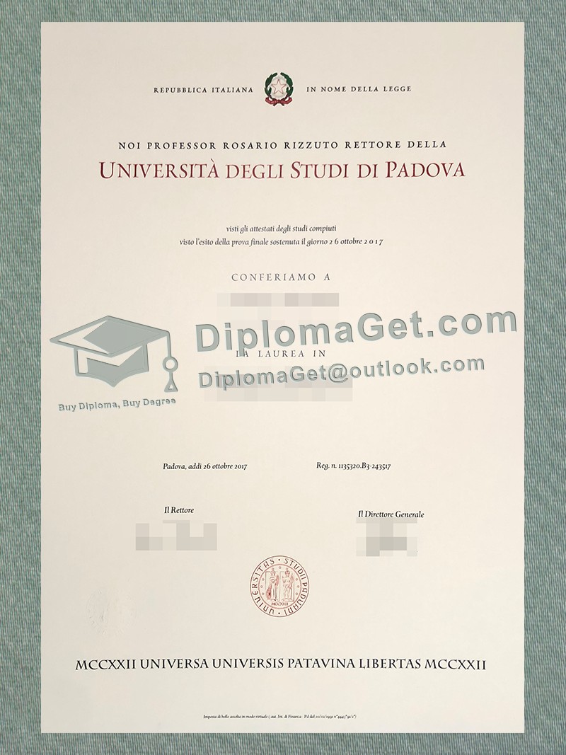 帕多瓦大学文凭, Università degli Studi di Padova diploma 帕多瓦大学文凭, Università degli Studi di Padova diploma