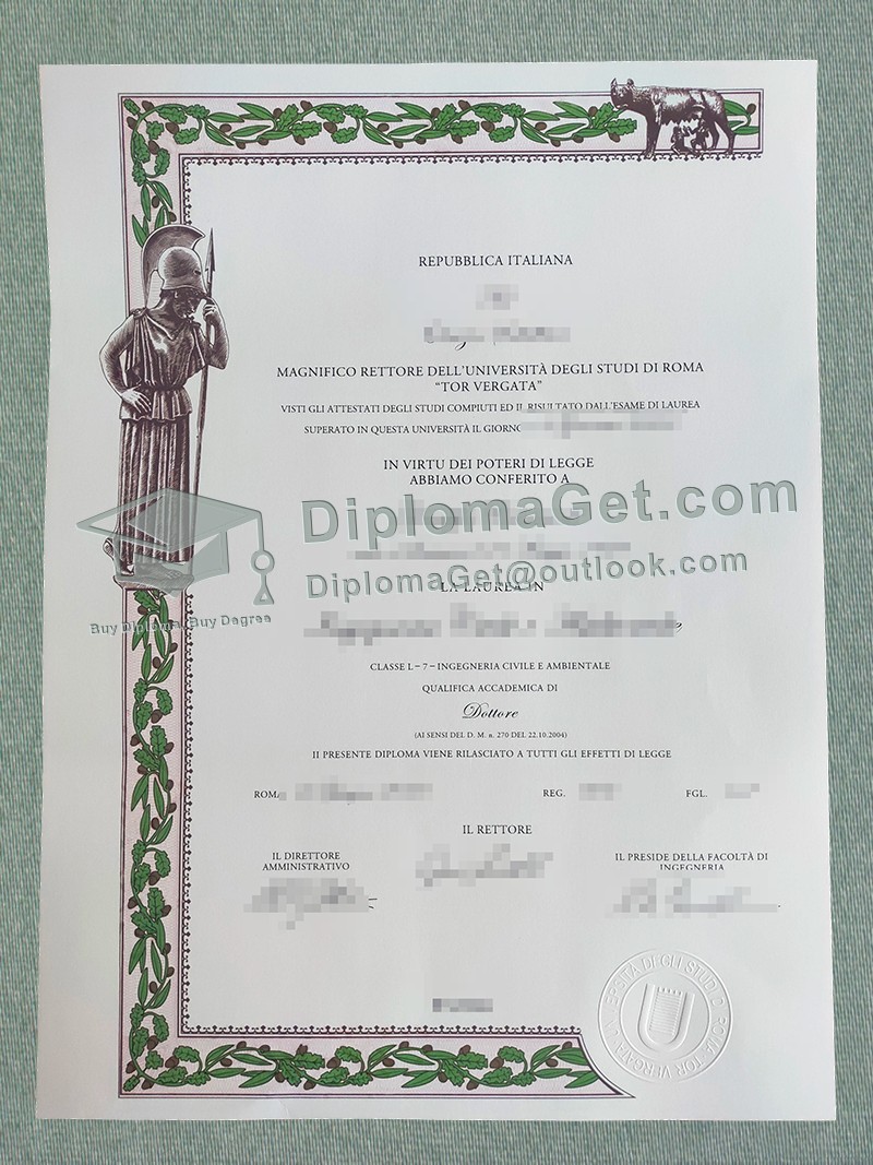 罗马托尔维加塔大学文凭, Università degli Studi di Roma Tor Vergata diploma