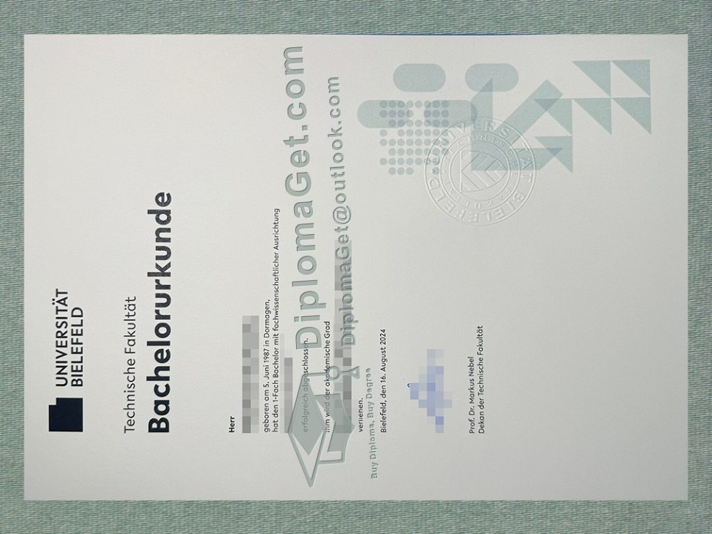 比勒费尔德大学证书, Universität Bielefeld Urkunde