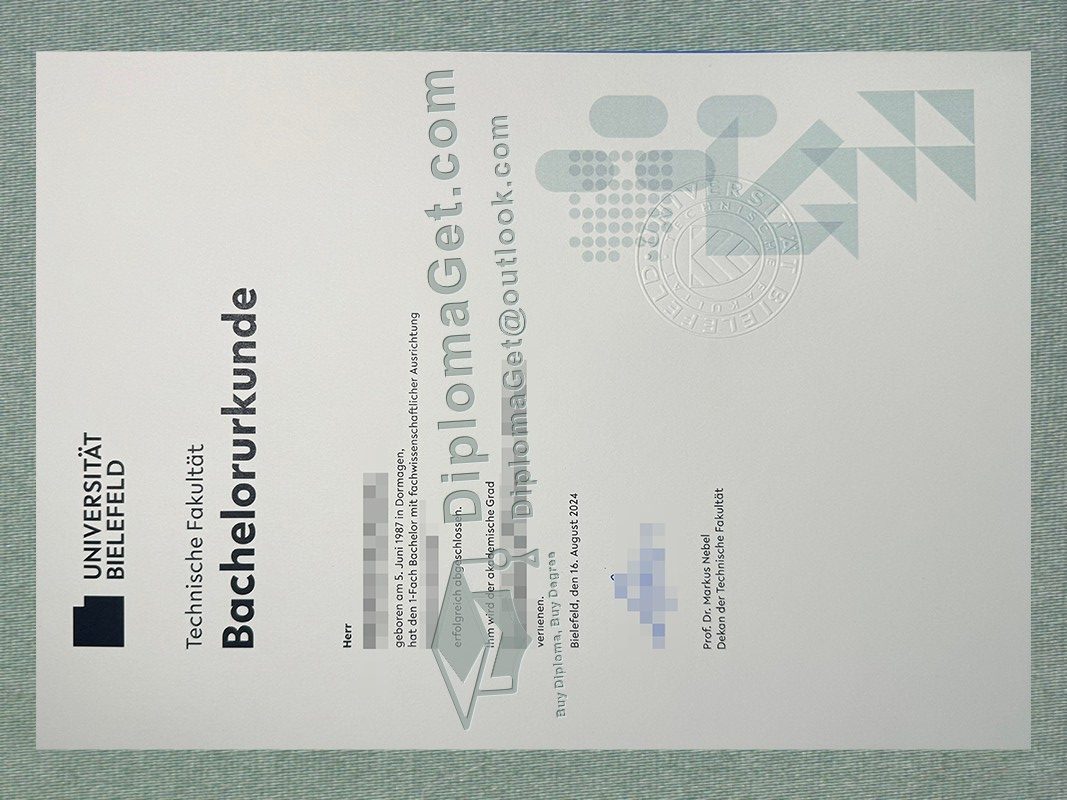 比勒费尔德大学证书, Universität Bielefeld Urkunde