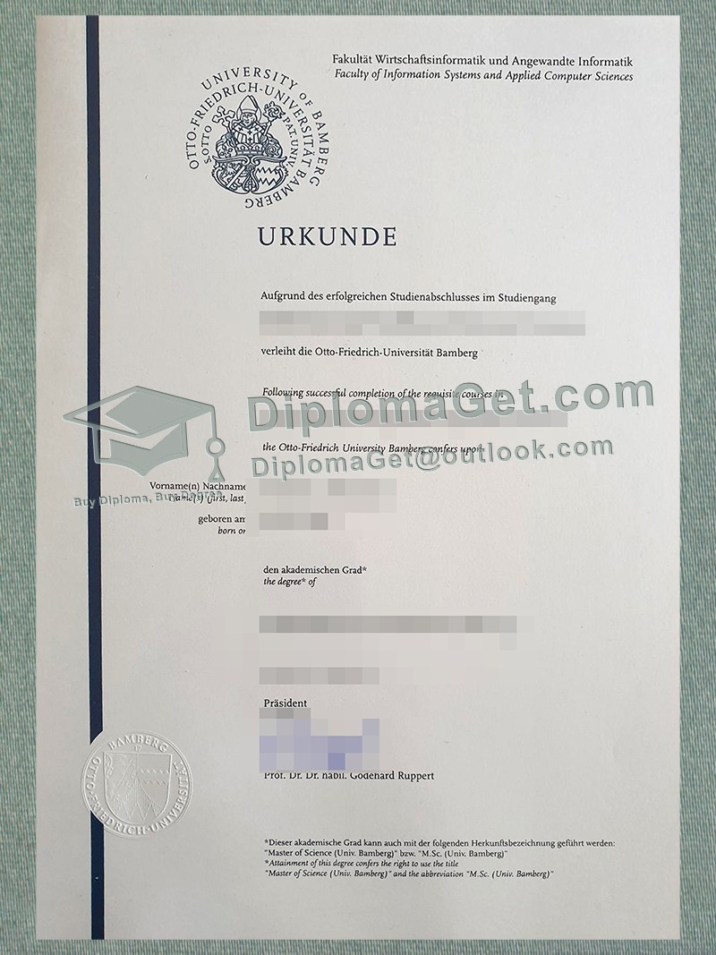 班贝格大学证书, University of Bamberg Urkunde
