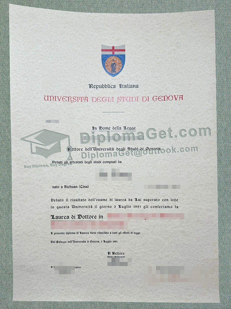 热那亚大学文凭, University of Genoa Diploma
