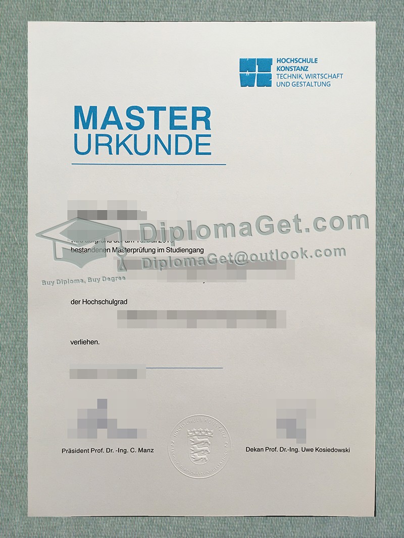 康斯坦茨大学证书, University of Konstanz Urkunde
