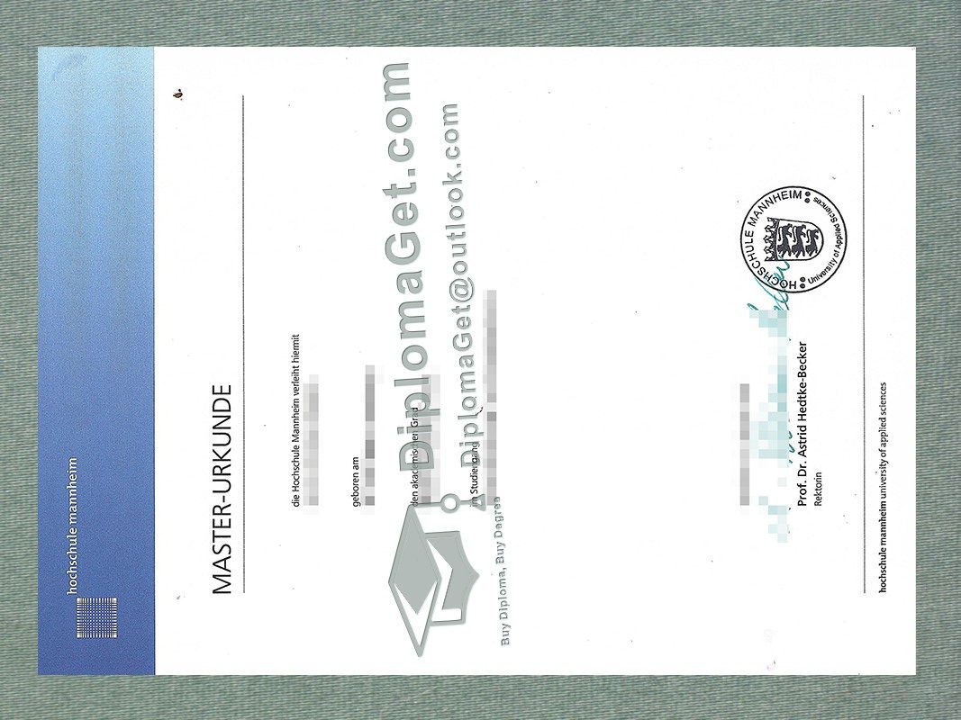 曼海姆大学证书, University of Mannheim Urkunde