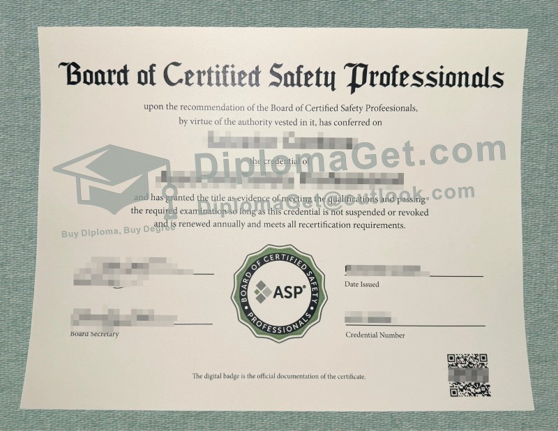助理安全专业人员证书, Associate safety professional Certificate