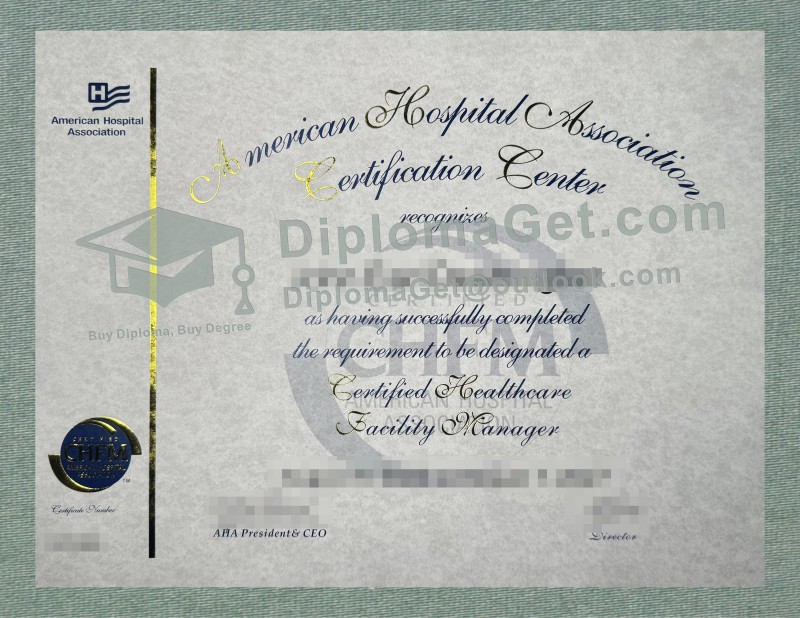 注册医疗设施经理证书, Certified Health Facility Manager Certificate
