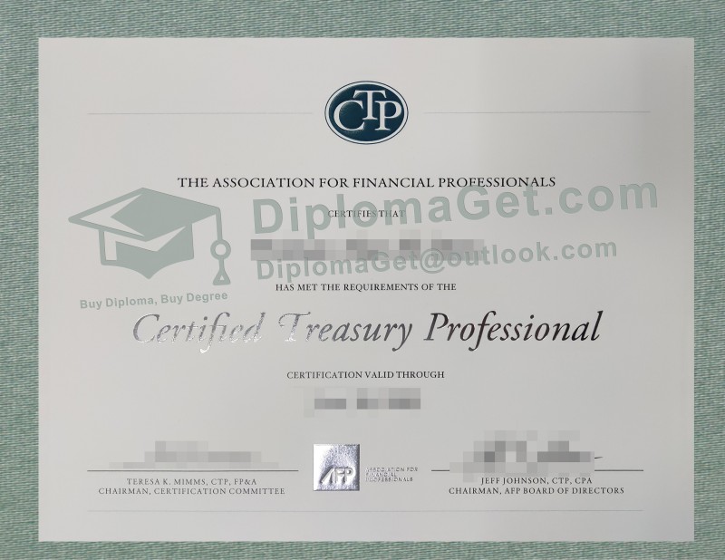 注册财务专业人员证书, Certified Treasury Professional Certificate