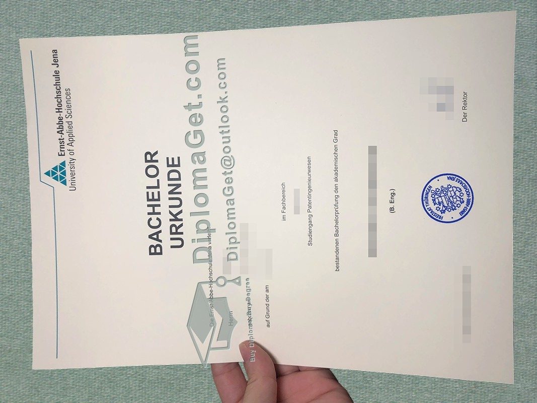 耶拿恩斯特·阿贝大学证书, Ernst-Abbe-Hochschule Jena Urkunde
