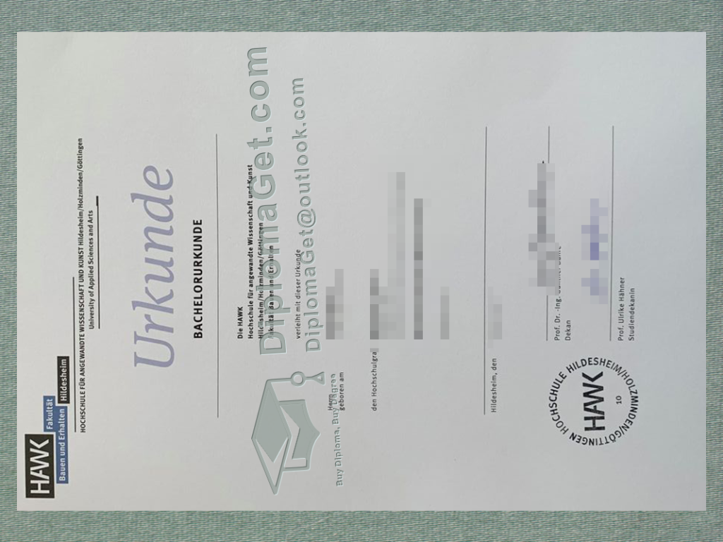 HAWK应用科学大学证书, HAWK Hochschule Urkunde