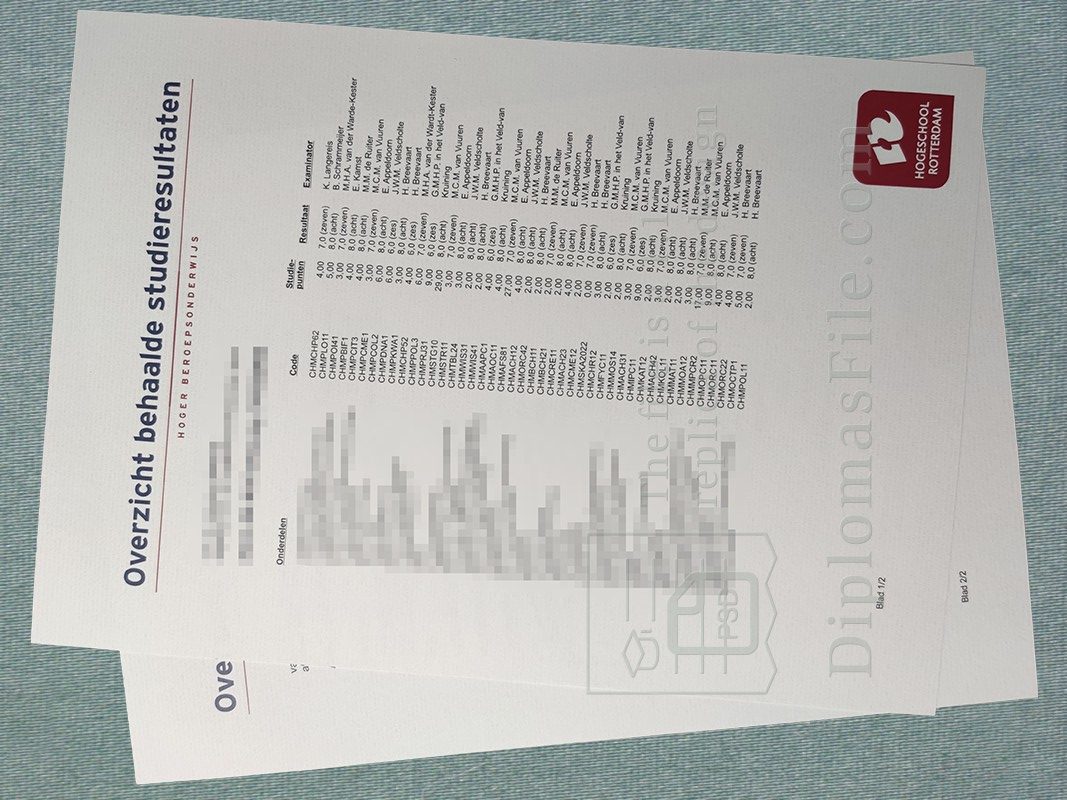 鹿特丹应用科学大学成绩单, Hogeschool Rotterdam Transcript