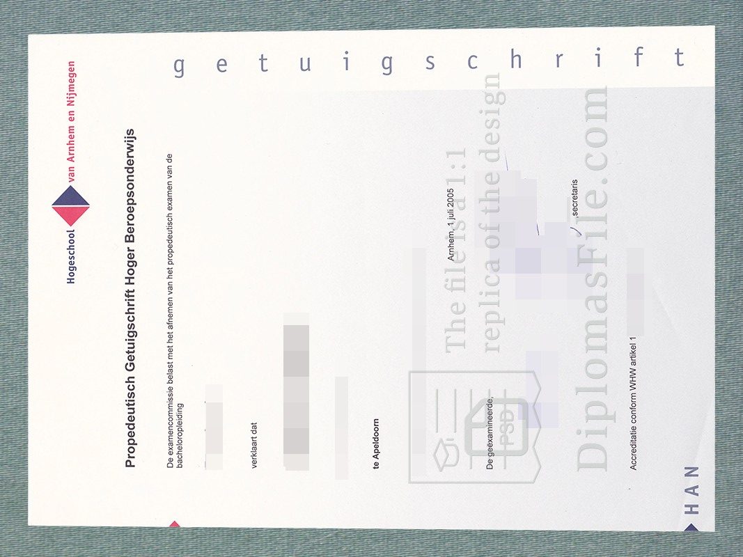 阿纳姆-奈梅亨应用科学大学文凭, Hogeschool van Arnhem en Nijmegen diploma
