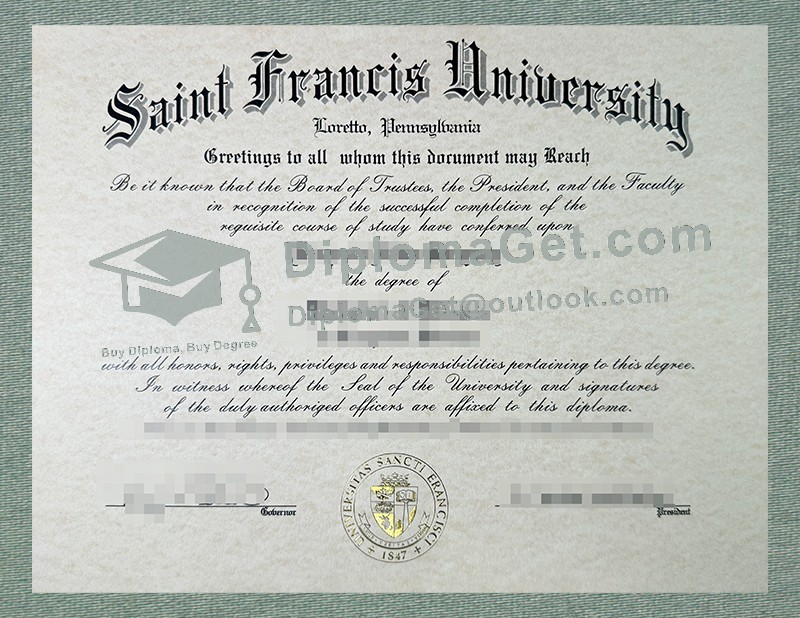 圣弗朗西斯大学文凭, Saint Francis University Diploma 圣弗朗西斯大学文凭, Saint Francis University Diploma