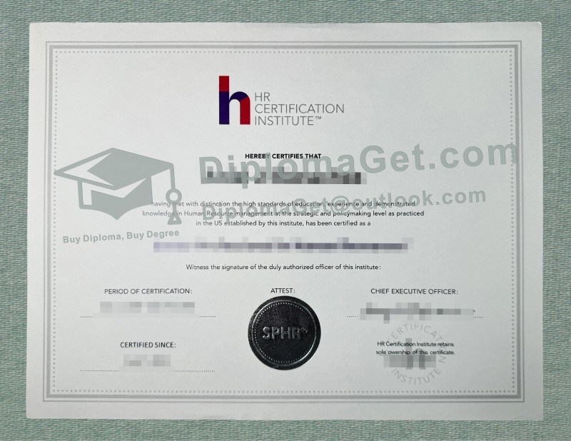 高级人力资源专业人员证书, Senior Professional in Human Resources Certificate