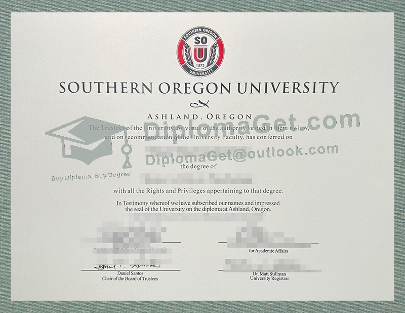 南俄勒冈大学文凭, Southern Oregon University Diploma 南俄勒冈大学文凭, Southern Oregon University Diploma