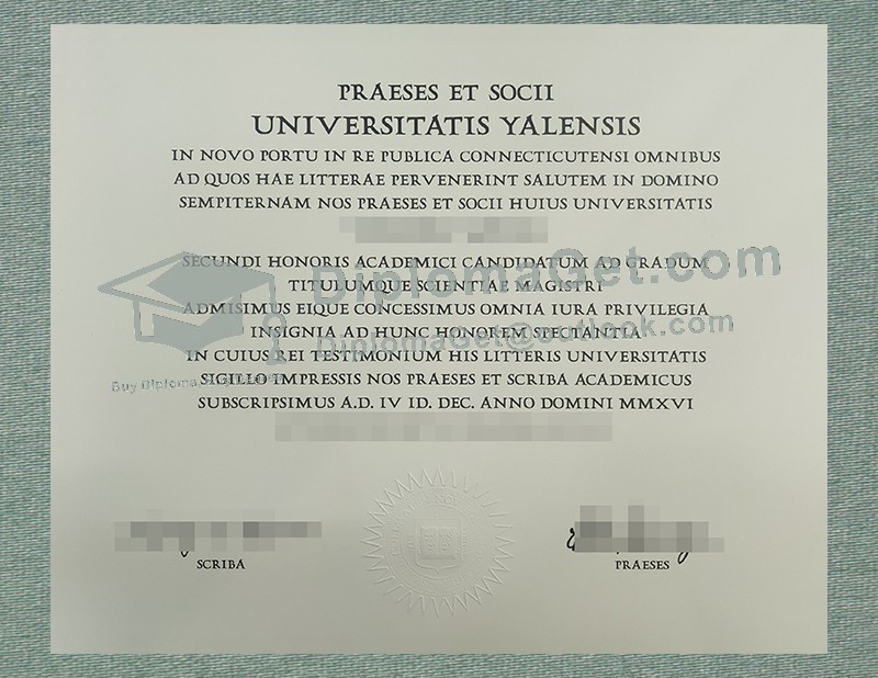 耶鲁大学文凭, Universitatis Yalensis Diploma