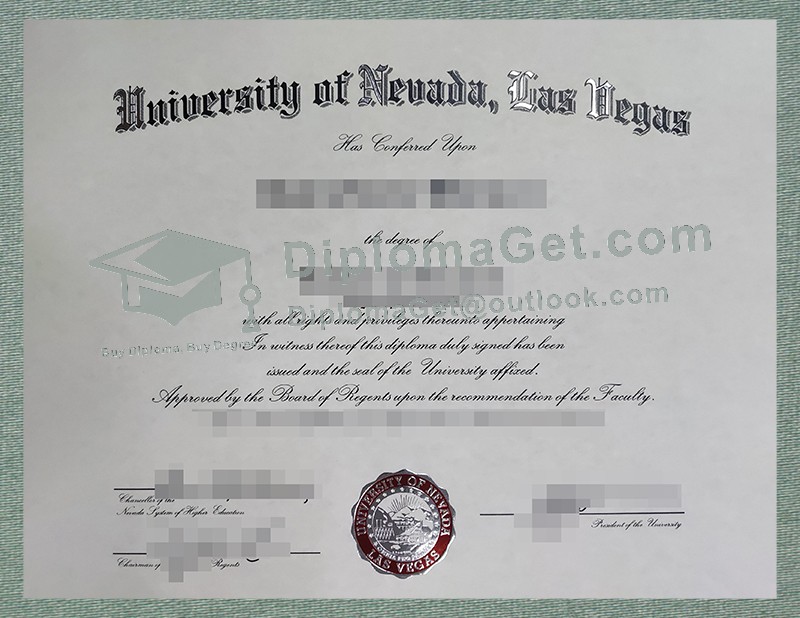 内华达大学拉斯维加斯分校文凭, University of Nevada Las Vegas Diploma