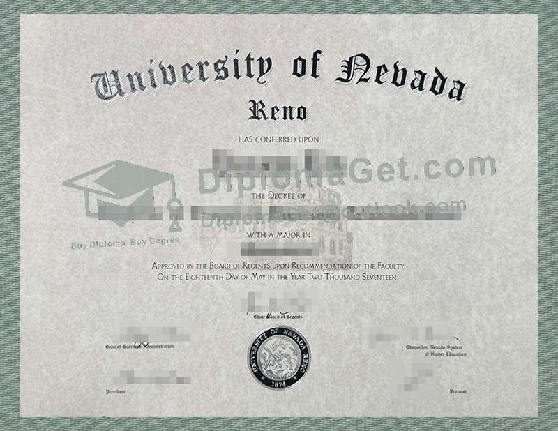 内华达大学里诺分校文凭, University of Nevada Reno Diploma