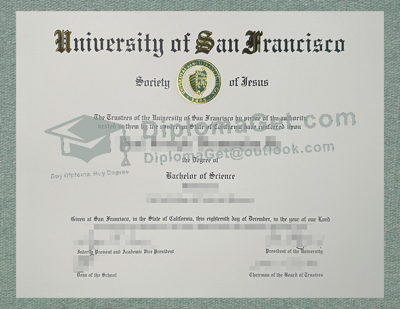 University of San Francisco Diploma, 旧金山大学毕业文凭