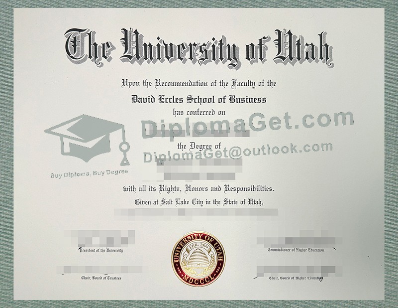 University of Utah Diploma, 犹他大学毕业文凭