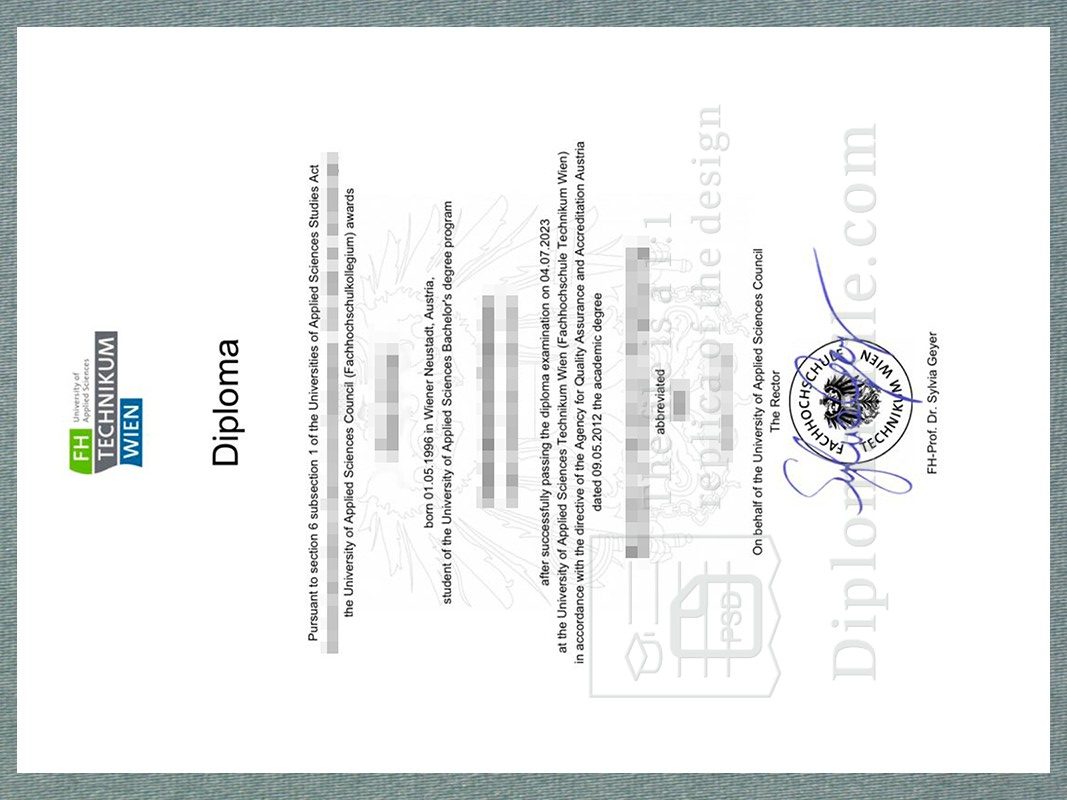 维也纳技术应用科学大学文凭, Fachhochschule Technikum Wien Diploma