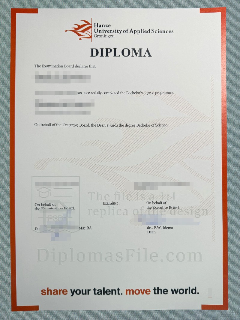 格罗宁根汉泽应用科学大学文凭, Hanzehogeschool Groningen Diploma